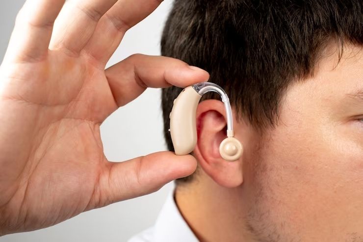 ENT specialist examining a patient's ear at Gouda ENT Hospital